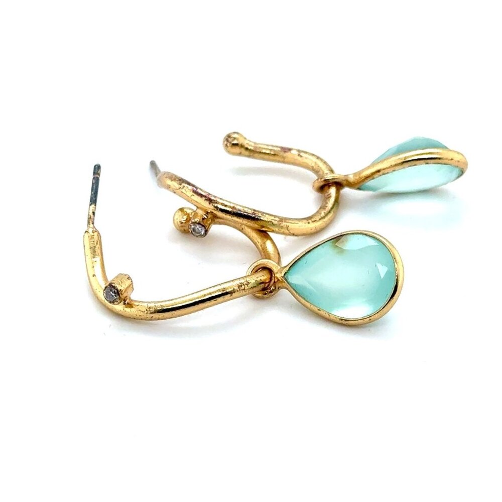 Teal Stone Cz Earrings